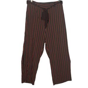 City Chic Palazzo Pants Womens Black Paprika Stripe No Stretch Wide Leg 16